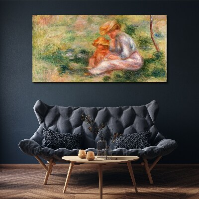 Mother and daughter in the summer sun Canvas print