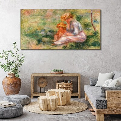 Mother and daughter in the summer sun Canvas print