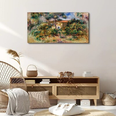 Green landscape with a house Canvas print