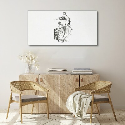 Drawing sketch Canvas print