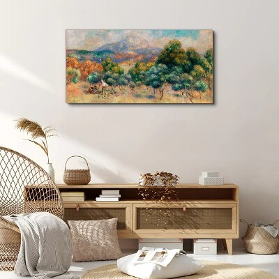 Landscape with trees and a cottage Canvas print