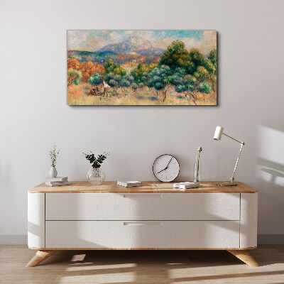 Landscape with trees and a cottage Canvas print