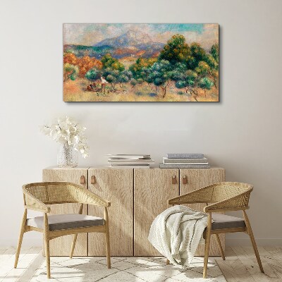 Landscape with trees and a cottage Canvas print
