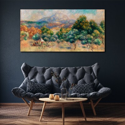 Landscape with trees and a cottage Canvas print