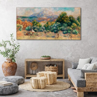 Landscape with trees and a cottage Canvas print