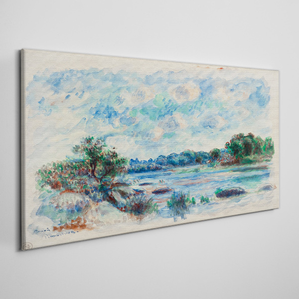 A peaceful landscape by the river Canvas print