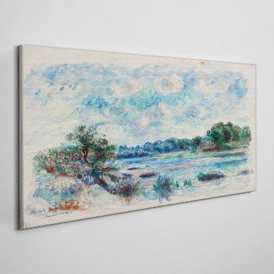A peaceful landscape by the river Canvas print