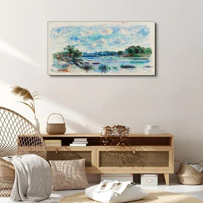 A peaceful landscape by the river Canvas print