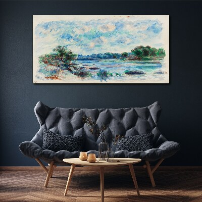 A peaceful landscape by the river Canvas print