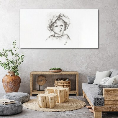 Sketch drawing child Canvas print