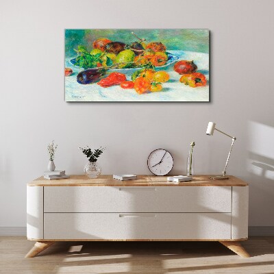 Vegetables fruits lemons Canvas print