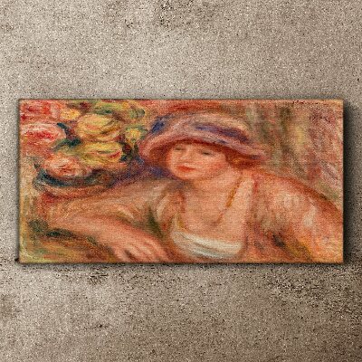 Woman with a hat Canvas print