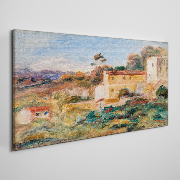 Landscape with rural buildings Canvas print