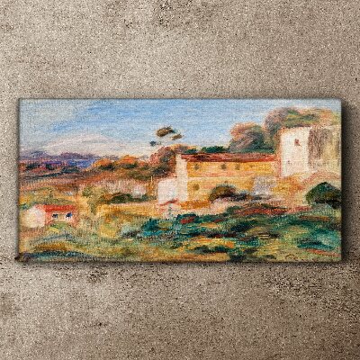 Landscape with rural buildings Canvas print