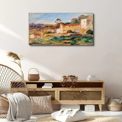 Landscape with rural buildings Canvas print
