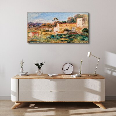 Landscape with rural buildings Canvas print