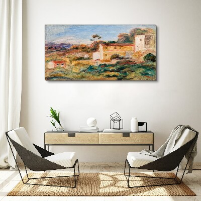 Landscape with rural buildings Canvas print