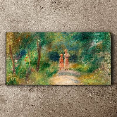 Forest path women child Canvas print