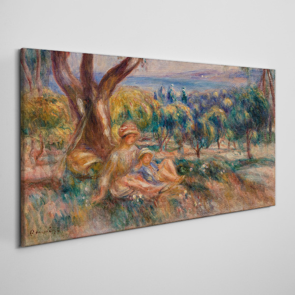 Mother and child in the orchard Canvas print