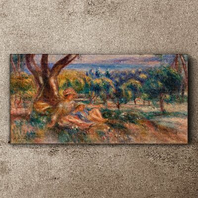 Mother and child in the orchard Canvas print