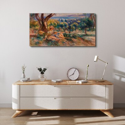 Mother and child in the orchard Canvas print