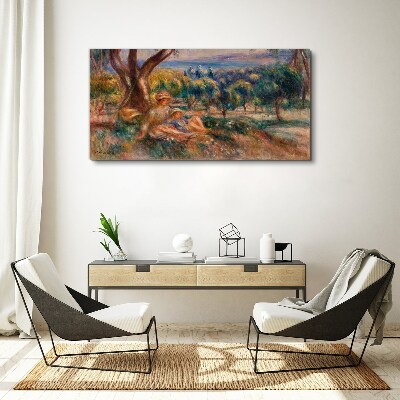 Mother and child in the orchard Canvas print