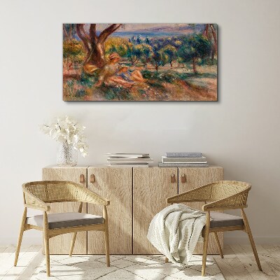 Mother and child in the orchard Canvas print