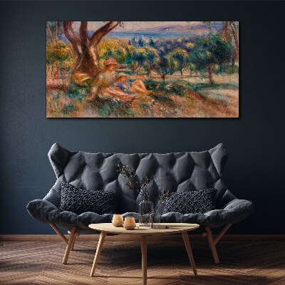 Mother and child in the orchard Canvas print