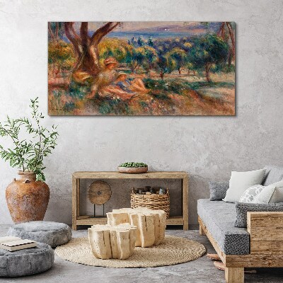 Mother and child in the orchard Canvas print