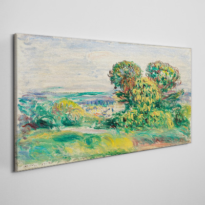 Green landscape with trees Canvas print