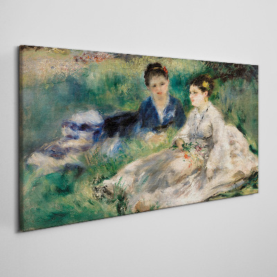 Women girl on the meadow Canvas print