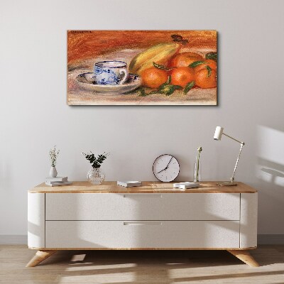 Fruit table with a cup Canvas print