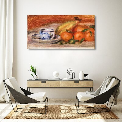 Fruit table with a cup Canvas print