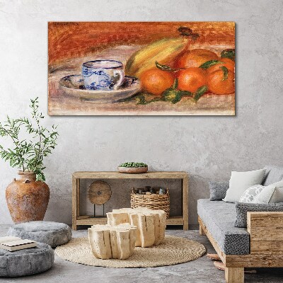 Fruit table with a cup Canvas print