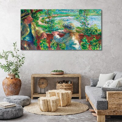 Man child forest lake Canvas print