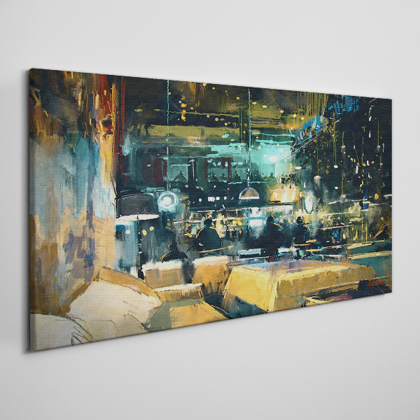 Night atmosphere in the cafe Canvas print