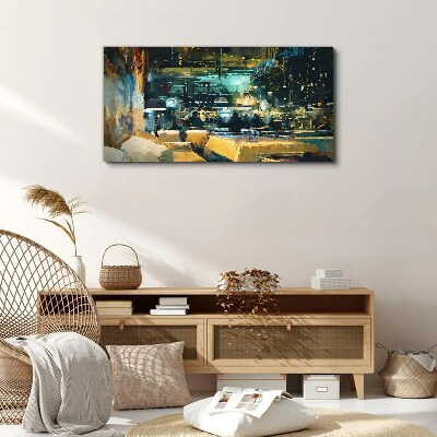 Night atmosphere in the cafe Canvas print