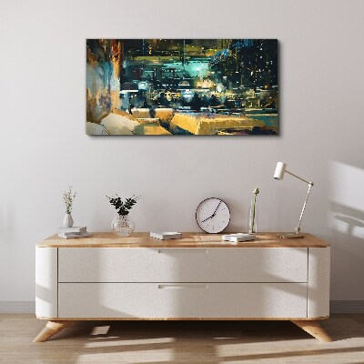 Night atmosphere in the cafe Canvas print