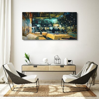 Night atmosphere in the cafe Canvas print