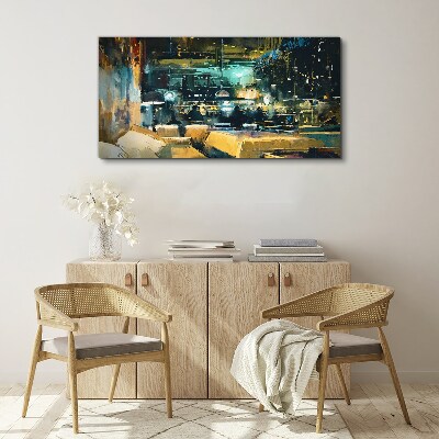 Night atmosphere in the cafe Canvas print