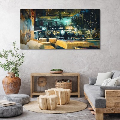 Night atmosphere in the cafe Canvas print