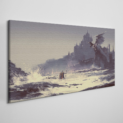 A mystical land among the waves Canvas print
