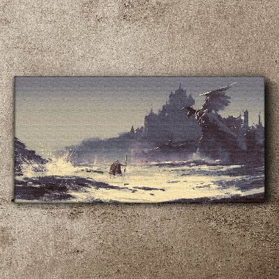 A mystical land among the waves Canvas print