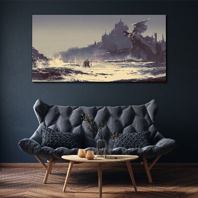 A mystical land among the waves Canvas print