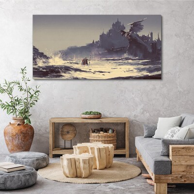 A mystical land among the waves Canvas print