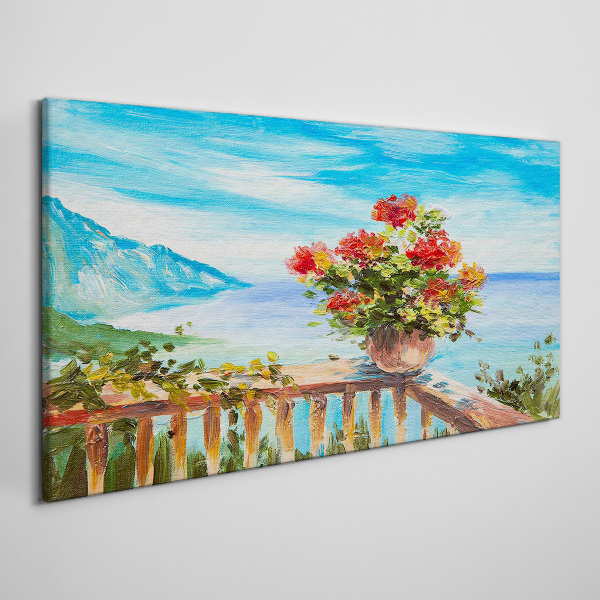 Flowers by the sea Canvas print