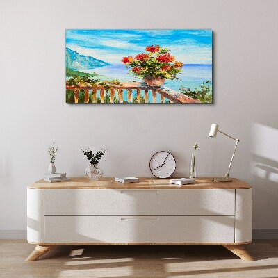 Flowers by the sea Canvas print