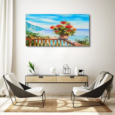 Flowers by the sea Canvas print