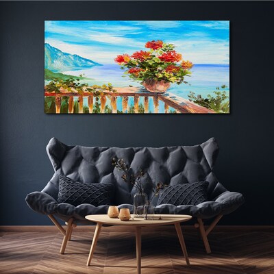 Flowers by the sea Canvas print