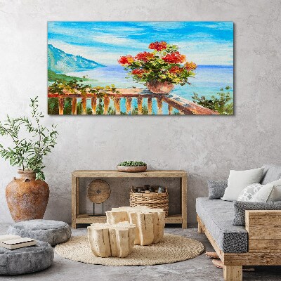 Flowers by the sea Canvas print